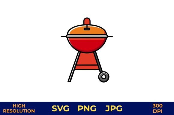 BBQ Grill Illustration for Outdoor Use