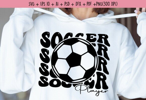 Free Retro Wavy Soccer Player SVG for Graphics and Crafts