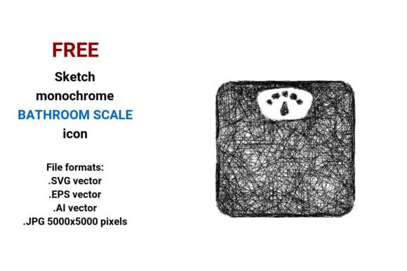 FREE Sketch Bathroom Scale Icon Graphics