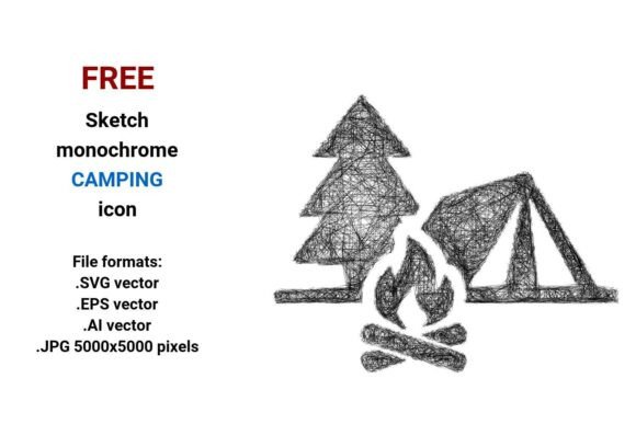 FREE Sketch Camping Icon