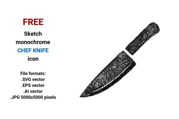 FREE Sketch Chef Knife Icon for Graphics and Freebies