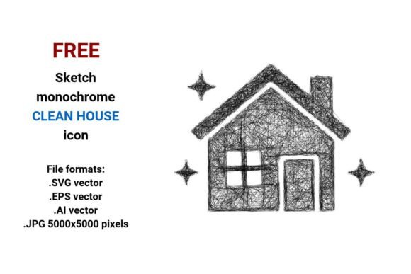 FREE Sketch Clean House Icon Graphics Freebies