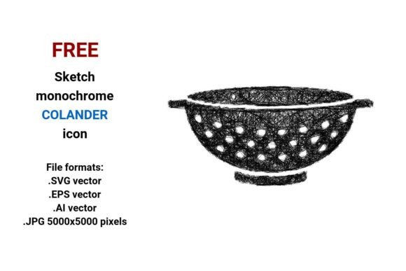 FREE Sketch Colander Icon for Graphics and Freebies