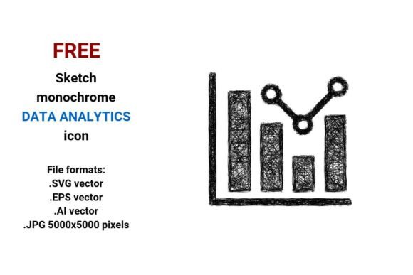 FREE Sketch Data Analytics Icon for Graphics and Freebies