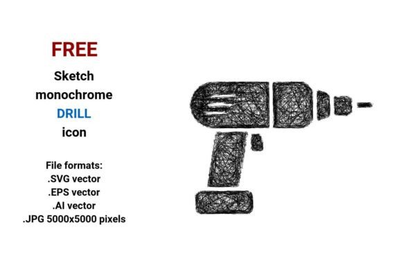 FREE Sketch Drill Icon Graphics Freebies