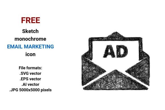 FREE Sketch Email Marketing Icon Graphics