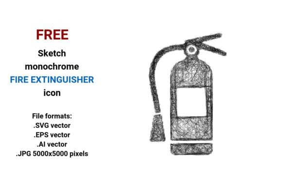 FREE Sketch Fire Extinguisher Icon for Graphics and Freebies