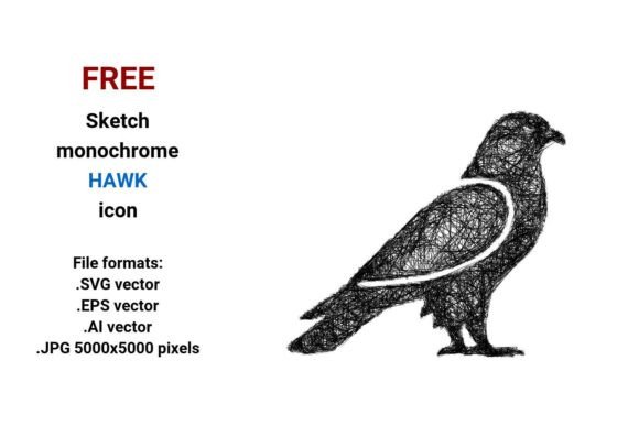 FREE Sketch Hawk Icon Graphics for Freebies