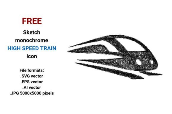 FREE Sketch High Speed Train Icon Graphics