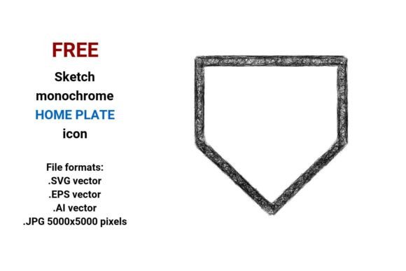 FREE Sketch Home Plate Icon Graphics