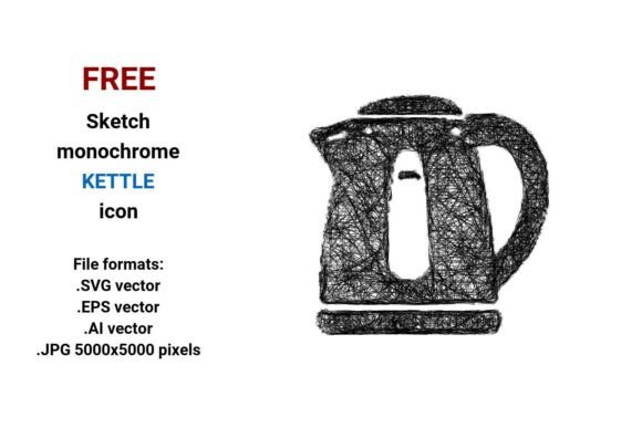 FREE Sketch Kettle Icon for Graphics and Freebies