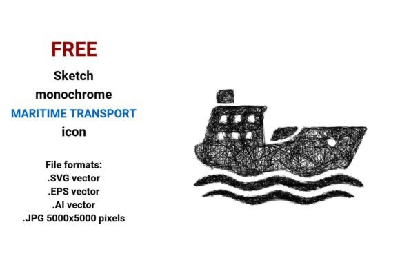 FREE Sketch Maritime Transport Icon Graphics