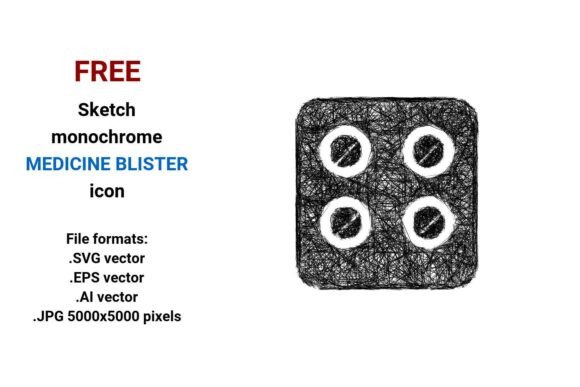 FREE Sketch Medicine Blister Icon Graphics