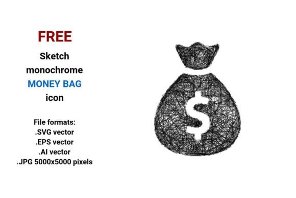 FREE Sketch Money Bag Icon Graphics