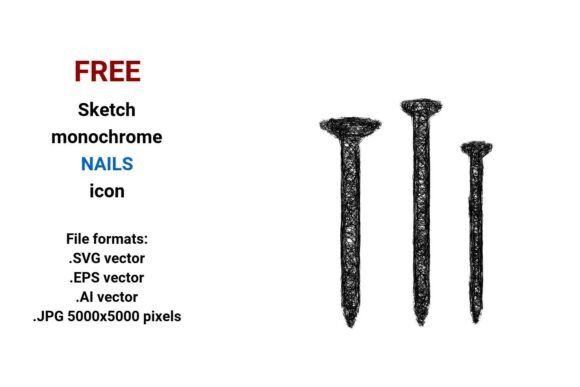 FREE Sketch Nails Icon Graphics Freebies