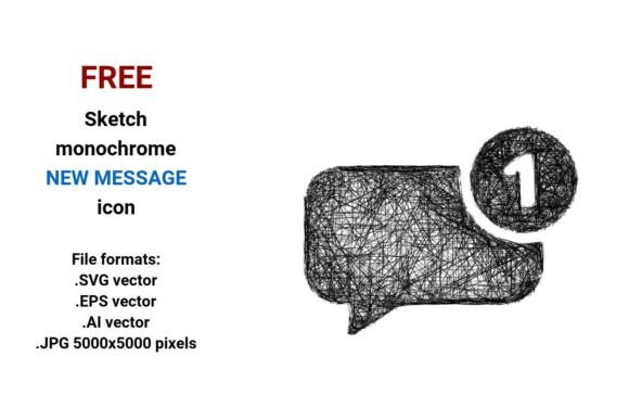 FREE Sketch New Message Icon Graphics