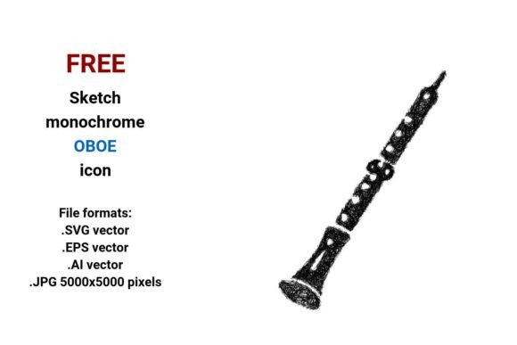 FREE Sketch Oboe Icon Graphics