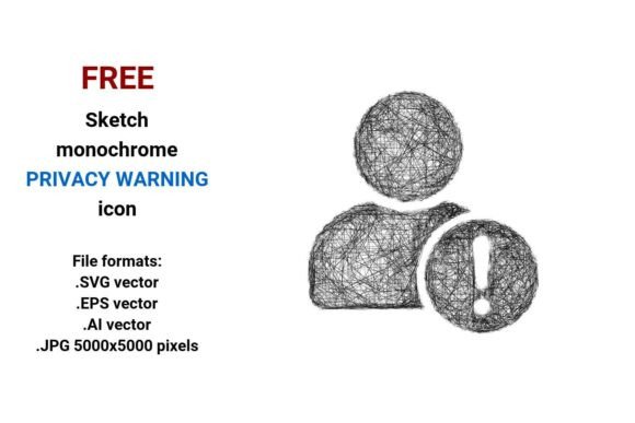FREE Sketch Privacy Warning Icon Graphics Freebies