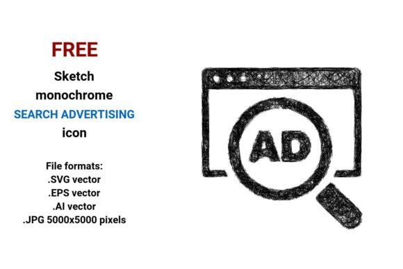 FREE Sketch Search Advertising Icon Graphics