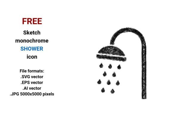 FREE Sketch Shower Icon Graphics