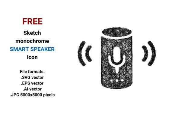 FREE Sketch Smart Speaker Icon Graphics