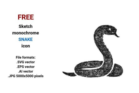 FREE Sketch Snake Icon for Graphics and Freebies