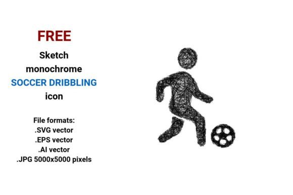 FREE Sketch Soccer Dribbling Icon Graphics