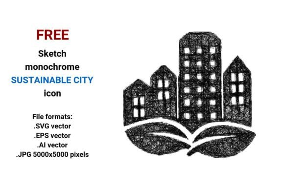 FREE Sketch Sustainable City Icon Graphics