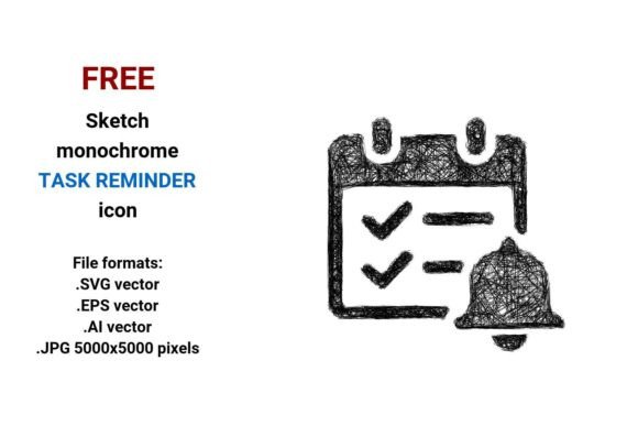 FREE Sketch Task Reminder Icon Graphics Freebies