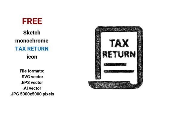 FREE Sketch Tax Return Icon Graphics