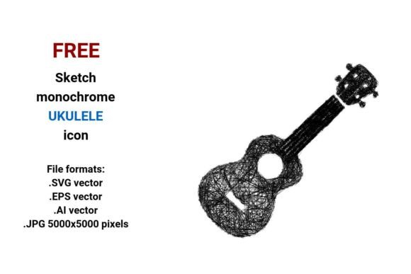 FREE Sketch Ukulele Icon Graphics
