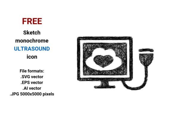 FREE Sketch Ultrasound Icon for Graphics and Freebies