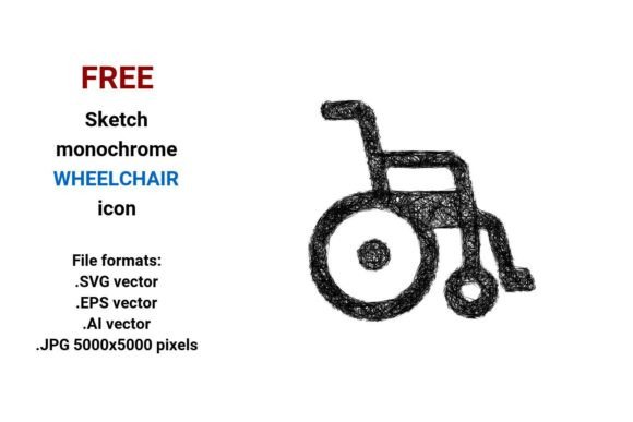 FREE Sketch Wheelchair Icon for Graphics and Freebies