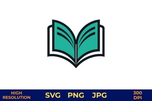 Green Open Book Vector Icon for Learning