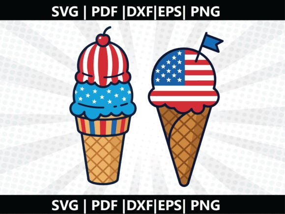 Patriotic Ice Cream SVG Cricut Cut File