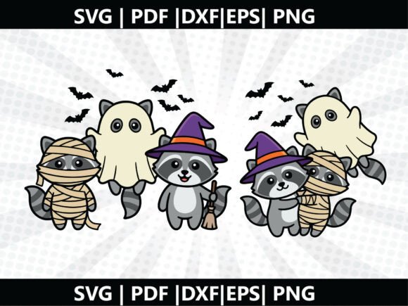 Raccoon Halloween SVG Cricut Cut File