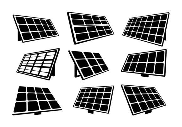 Solar Panel Vector Icons Set