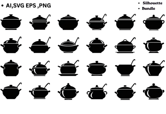 Soup Pot SVG Bundle Clipart Graphics