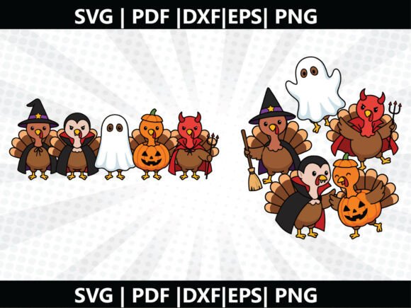 Turkey Halloween SVG Cricut Cut File